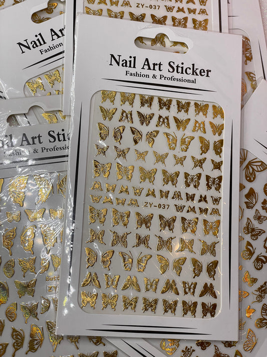 GOLD BUTTERFLIES DECALS